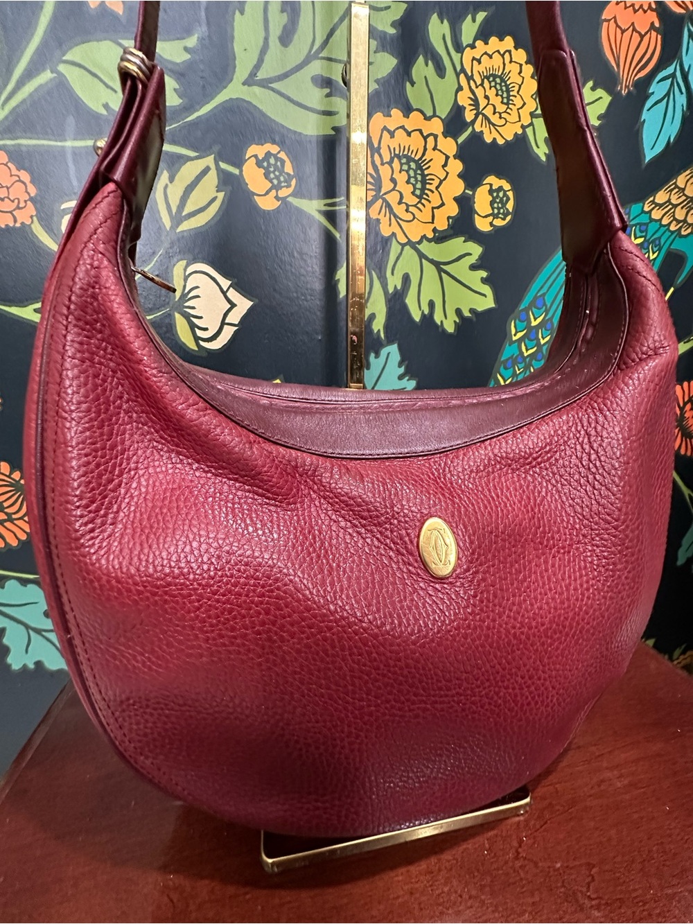 Vintage Cartier Must Burgundy Leather Hobo Bag - Picture 6 of 14